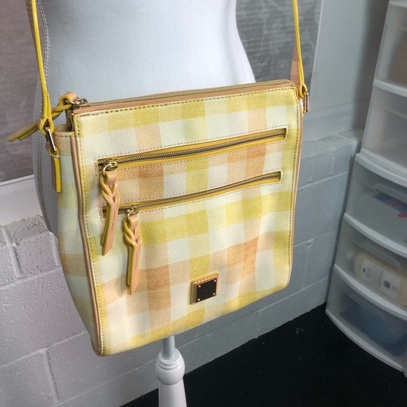 Dooney & Bourke Triple Zip Crossbody in Yellow - Picture 2 of 7